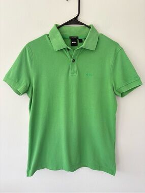 Hugo Boss Men’s Small Green Pima Cotton Short Sleeve Polo Shirt